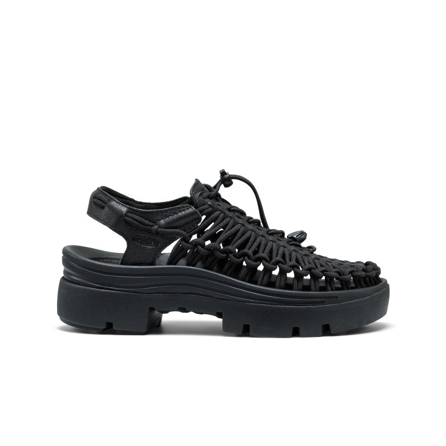 All Gender UNEEK PLT Sneaker  |  Black Smooth Lea